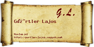 Gürtler Lajos névjegykártya