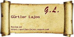 Gürtler Lajos névjegykártya